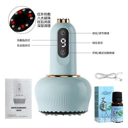 Cross-Border Negative Pressure Cupping Device Electric Meridian Brush Household Scraping Instrument Massage Artifact Walking Cupping and Scraping All-In-One Machine